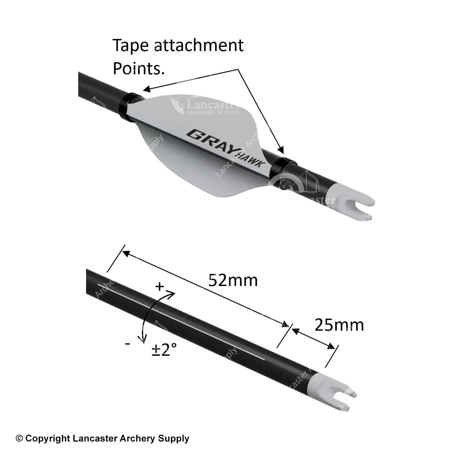 Gray Archery Gray Hawk 1.75" Recurve Vanes - Image 2